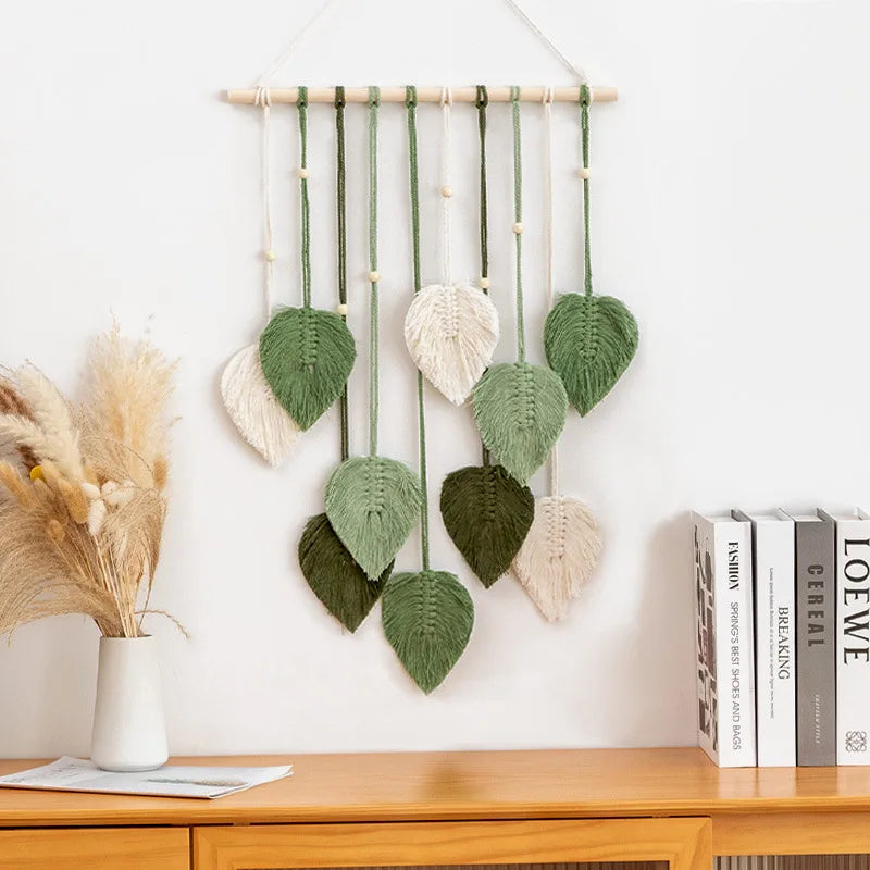Enhance your living space with a touch of bohemian charm with this exquisite Bohemian Cotton Rope Macrame Leaf Ornament Wall Decoration. Double Cart provides Best products for your home in Boston, MA.