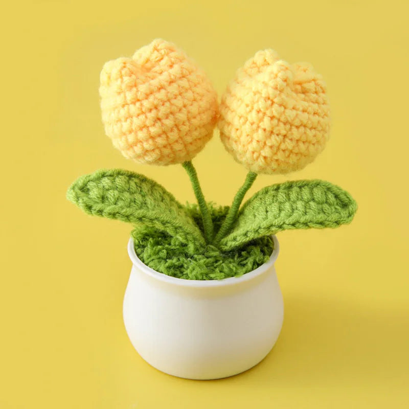 Introducing the Handwoven Mini Potted Flower Ornamental Plant, an adorable addition to your office desk or home du00e9cor! Made with high-quality milk cotton and iron materials, this cute flower bonsai is perfect for adding a touch of charm to any space. Double Cart provides Best products for your home in Boston, MA.