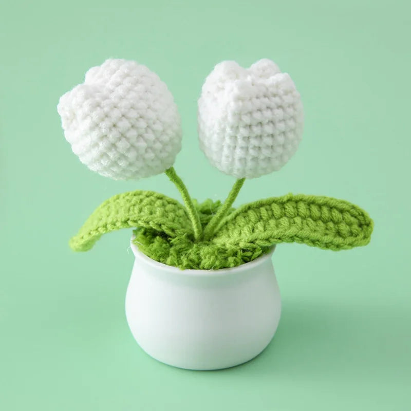Introducing the Handwoven Mini Potted Flower Ornamental Plant, an adorable addition to your office desk or home du00e9cor! Made with high-quality milk cotton and iron materials, this cute flower bonsai is perfect for adding a touch of charm to any space. Double Cart provides Best products for your home in Cleveland, OH.