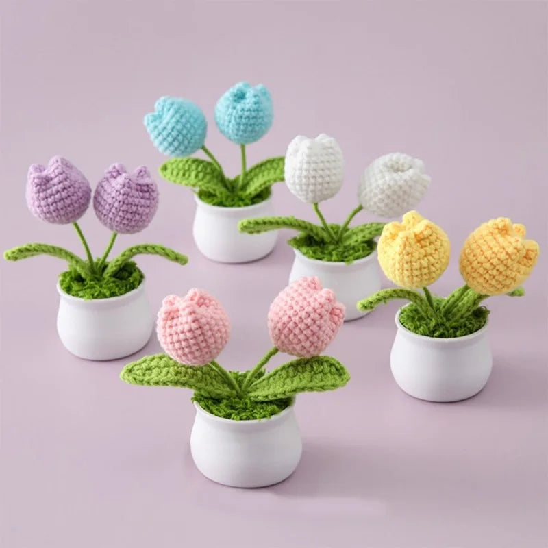 Introducing the Handwoven Mini Potted Flower Ornamental Plant, an adorable addition to your office desk or home du00e9cor! Made with high-quality milk cotton and iron materials, this cute flower bonsai is perfect for adding a touch of charm to any space. Double Cart provides Best products for your home in Detroit, MI.