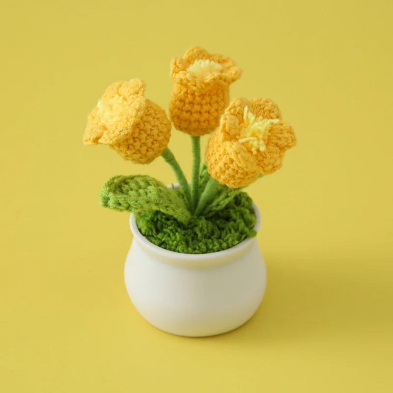 Introducing the Handwoven Mini Potted Flower Ornamental Plant, an adorable addition to your office desk or home du00e9cor! Made with high-quality milk cotton and iron materials, this cute flower bonsai is perfect for adding a touch of charm to any space. Double Cart provides Best products for your home in Houston, TX.