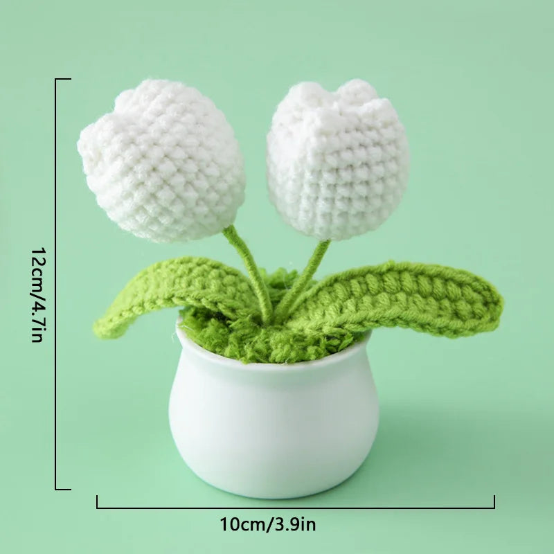 Introducing the Handwoven Mini Potted Flower Ornamental Plant, an adorable addition to your office desk or home du00e9cor! Made with high-quality milk cotton and iron materials, this cute flower bonsai is perfect for adding a touch of charm to any space. Double Cart provides Best products for your home in Indianapolis, IN.