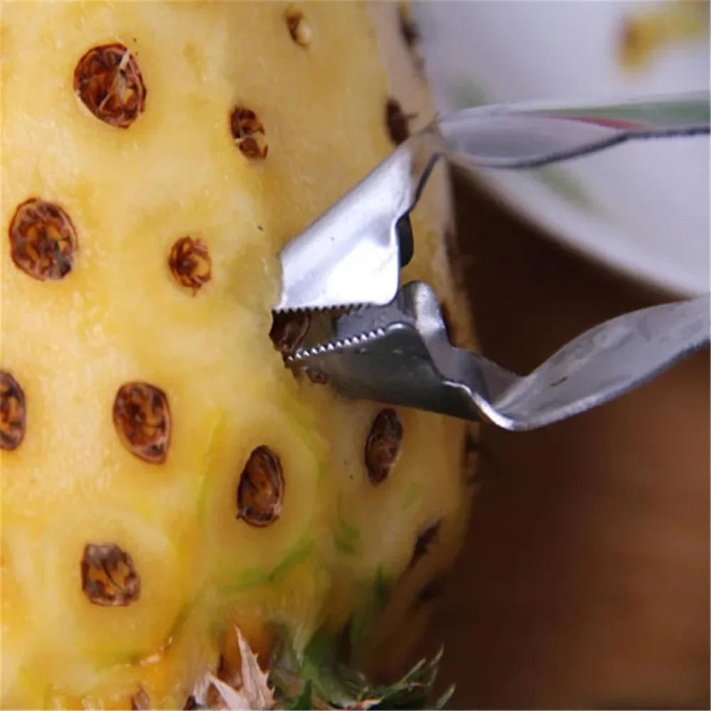 Introducing the Stainless Steel Pineapple Clip, a handy kitchen gadget that peels and slices your favorite fruit with ease. Double Cart provides Best products for your home in Austin, TX.