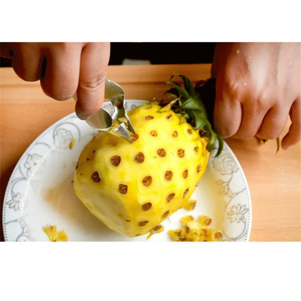 Introducing the Stainless Steel Pineapple Clip, a handy kitchen gadget that peels and slices your favorite fruit with ease. Double Cart provides Best products for your home in Raleigh, NC.
