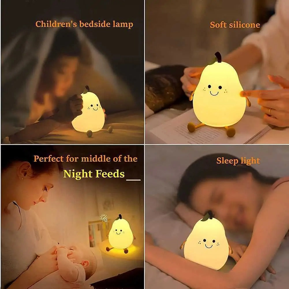 Cute Pear Shaped Silicone Night Light
