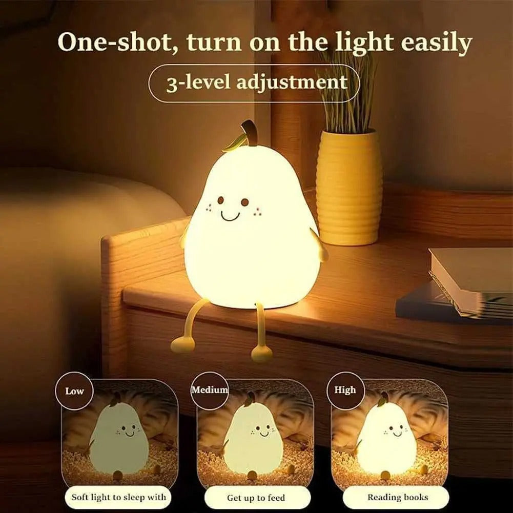 Cute Pear Shaped Silicone Night Light